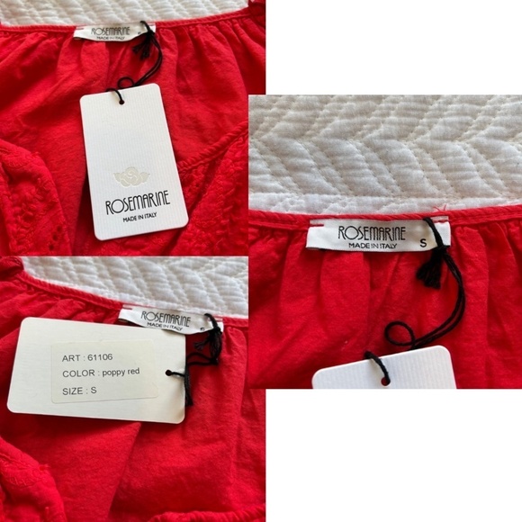 NWT Rosemarine Made in Italy 100%Cotton Eyelet Midi Dress 3/4 Sleeve Siz… - Picture 12 of 16